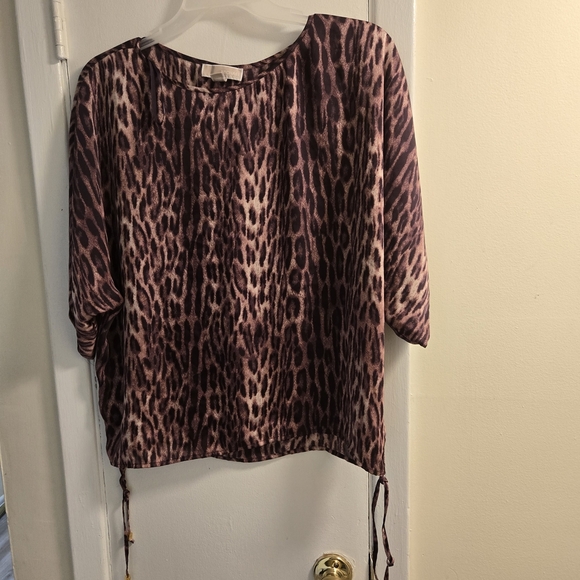 Michael Kors Vintage Grung Animal Print 3/4 Sleeve Blouse - Size XL - Picture 4 of 13